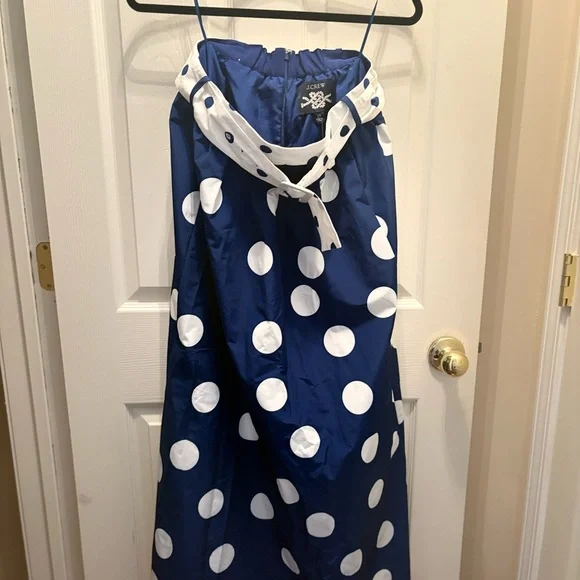 J. Crew Blue A-Line Tiered Midi Skirt - Picture 2 of 6